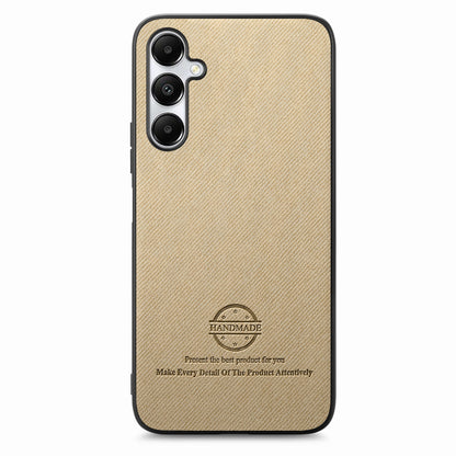 Samsung Galaxy A14 Case - Vegan Leather and Twill Fabric Skin with Anti-Scratch and Drop Protection Back Phone Case