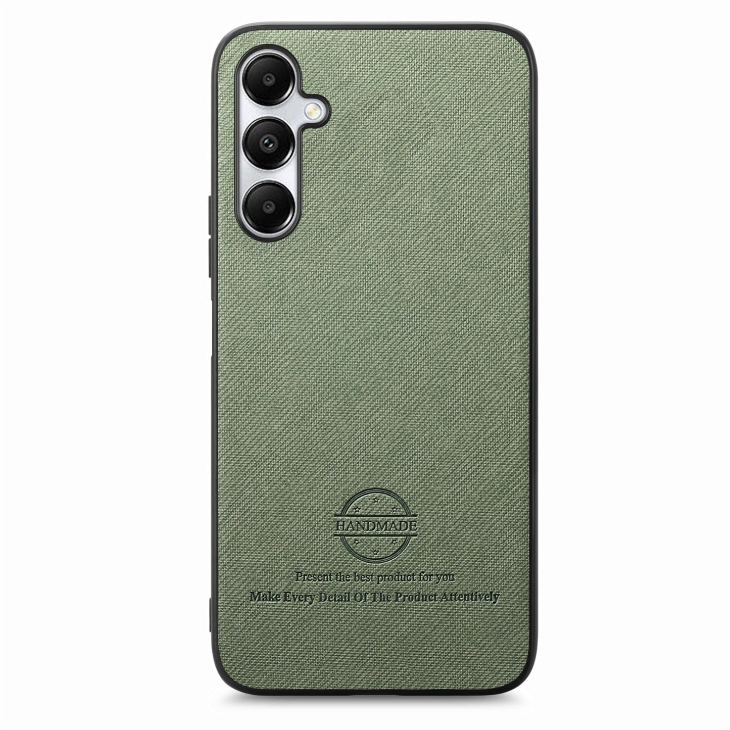 Samsung Galaxy A15 Case - Vegan Leather and Twill Fabric Skin with Anti-Scratch and Drop Protection Back Phone Case