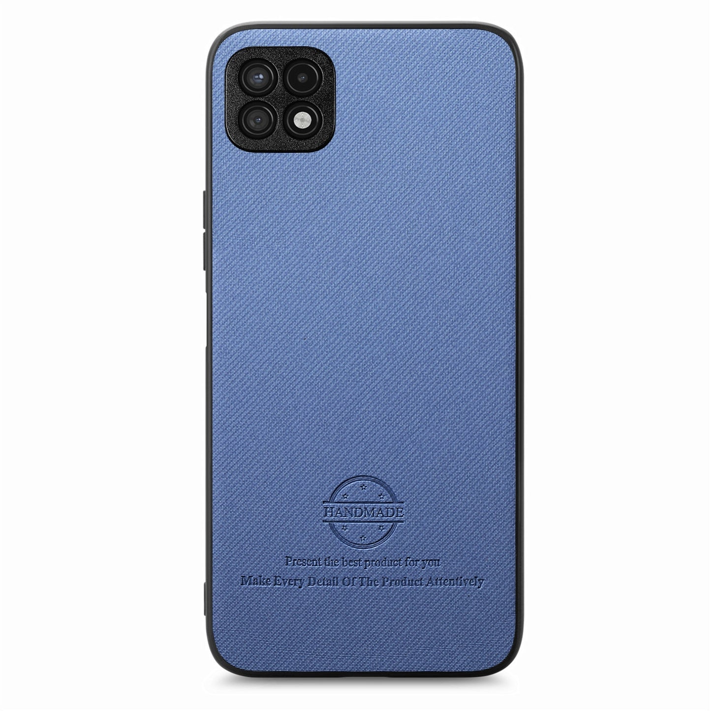 Samsung Galaxy A22 5G Case - Vegan Leather and Twill Fabric Skin with Anti-Scratch and Drop Protection Back Phone Case