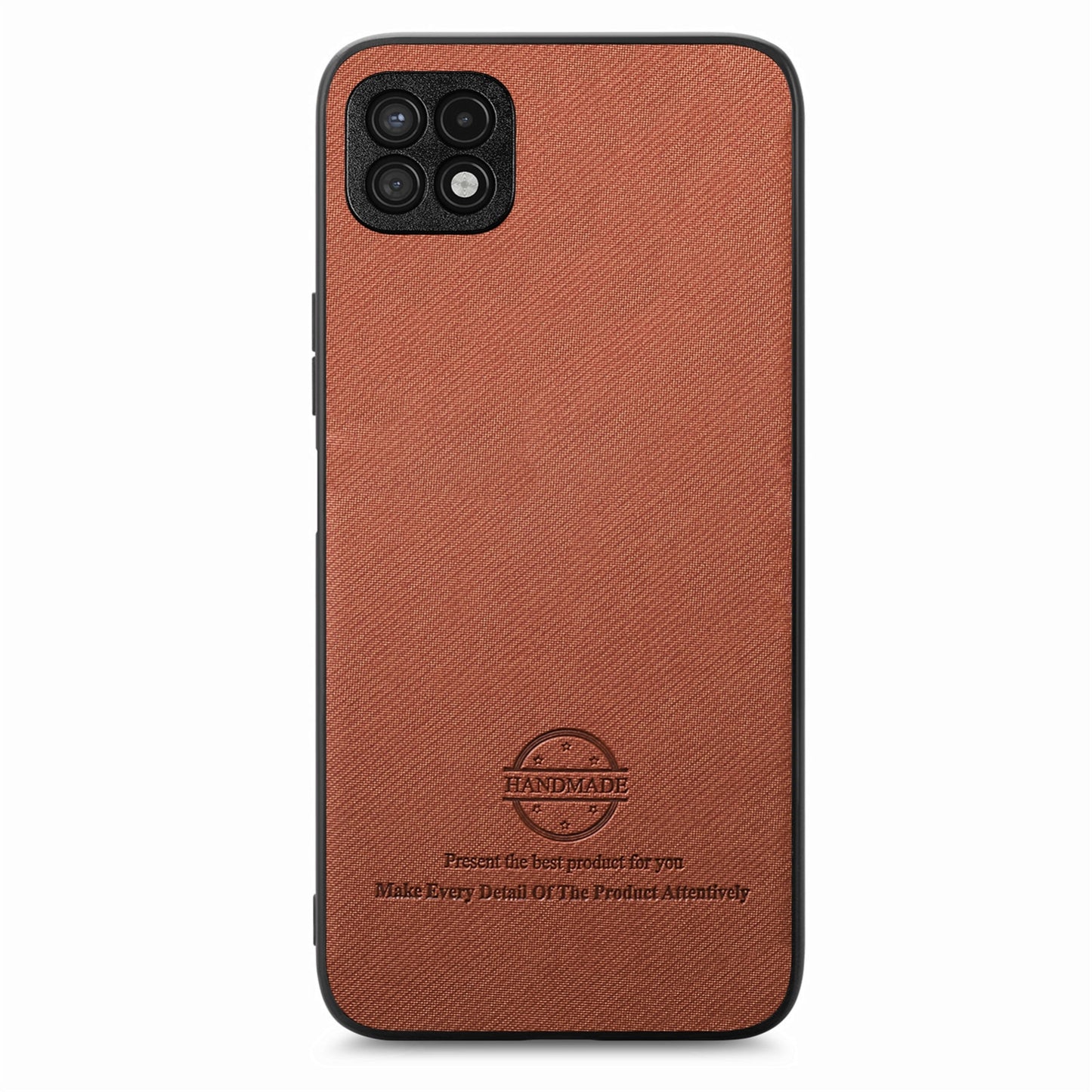 Samsung Galaxy A22 5G Case - Vegan Leather and Twill Fabric Skin with Anti-Scratch and Drop Protection Back Phone Case
