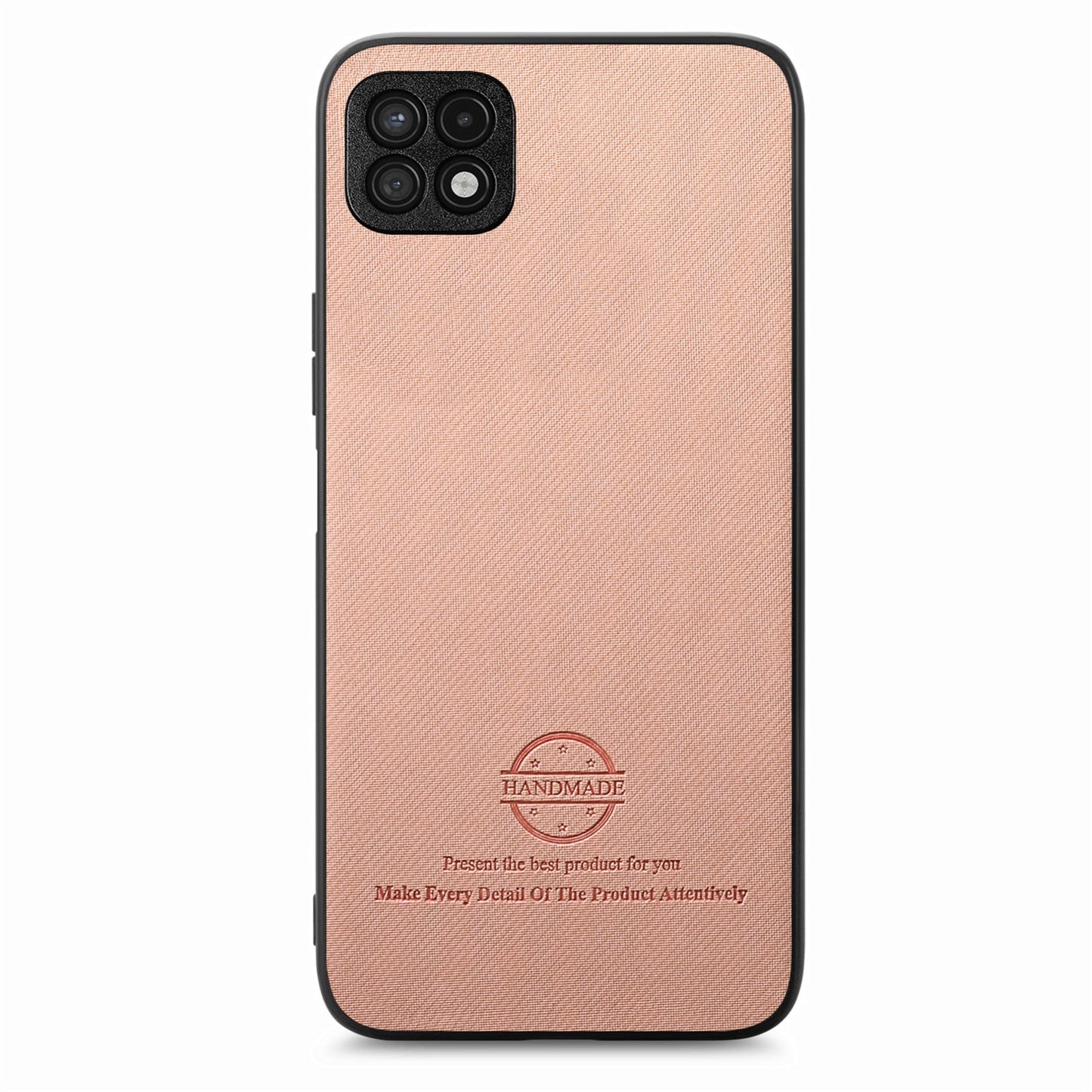 Samsung Galaxy A22 5G Case - Vegan Leather and Twill Fabric Skin with Anti-Scratch and Drop Protection Back Phone Case