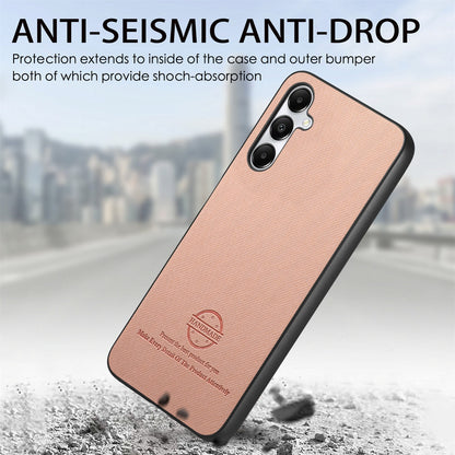 Samsung Galaxy A23 Case - Vegan Leather and Twill Fabric Skin with Anti-Scratch and Drop Protection Back Phone Case