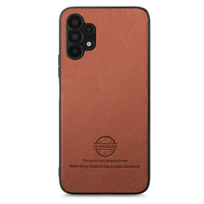 Samsung Galaxy A32 4G Case - Vegan Leather and Twill Fabric Skin with Anti-Scratch and Drop Protection Back Phone Case