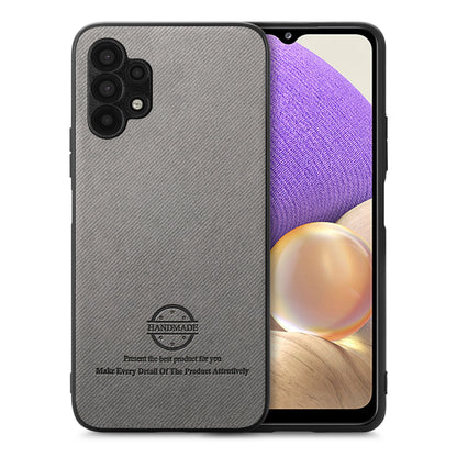 Samsung Galaxy A32 4G Case - Vegan Leather and Twill Fabric Skin with Anti-Scratch and Drop Protection Back Phone Case