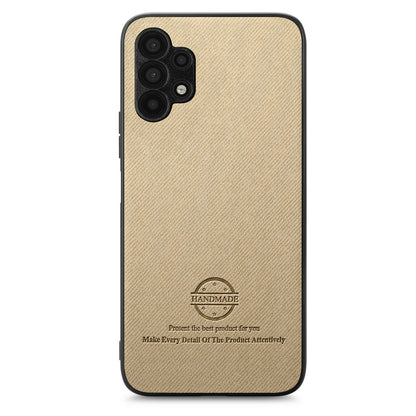 Samsung Galaxy A32 4G Case - Vegan Leather and Twill Fabric Skin with Anti-Scratch and Drop Protection Back Phone Case