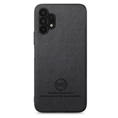 Samsung Galaxy A32 4G Case - Vegan Leather and Twill Fabric Skin with Anti-Scratch and Drop Protection Back Phone Case