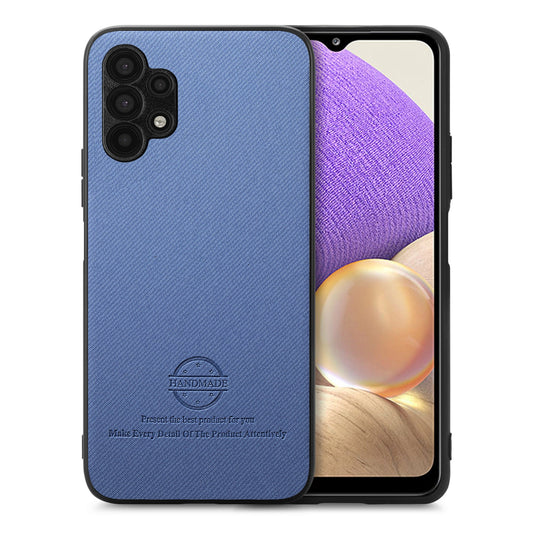 Samsung Galaxy A32 5G Case - Vegan Leather and Twill Fabric Skin with Anti-Scratch and Drop Protection Back Phone Case