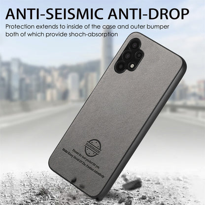 Samsung Galaxy A32 5G Case - Vegan Leather and Twill Fabric Skin with Anti-Scratch and Drop Protection Back Phone Case