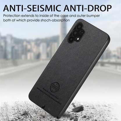 Samsung Galaxy A32 5G Case - Vegan Leather and Twill Fabric Skin with Anti-Scratch and Drop Protection Back Phone Case