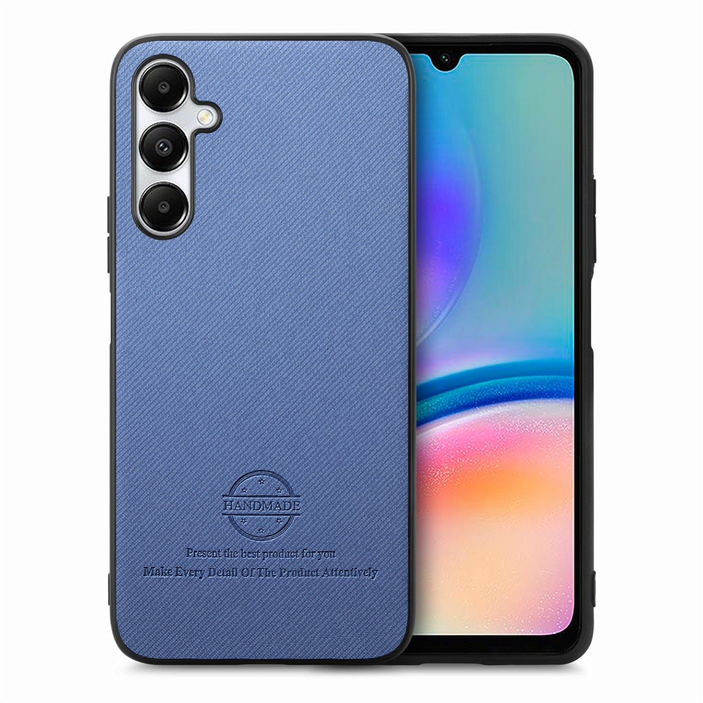 Samsung Galaxy A33 5G Case - Vegan Leather and Twill Fabric Skin with Anti-Scratch and Drop Protection Back Phone Case