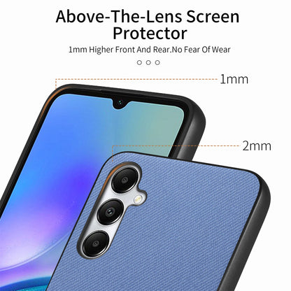 Samsung Galaxy A33 5G Case - Vegan Leather and Twill Fabric Skin with Anti-Scratch and Drop Protection Back Phone Case