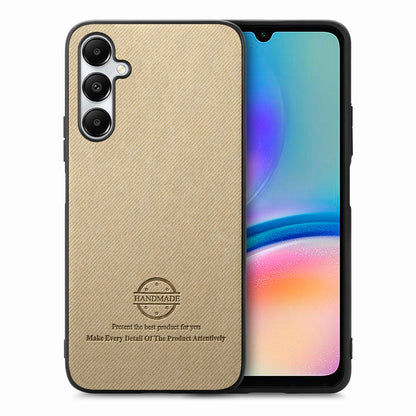 Samsung Galaxy A34 5G Case - Vegan Leather and Twill Fabric Skin with Anti-Scratch and Drop Protection Back Phone Case