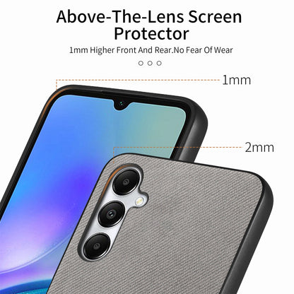 Samsung Galaxy A35 5G Case - Vegan Leather and Twill Fabric Skin with Anti-Scratch and Drop Protection Back Phone Case