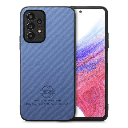 Samsung Galaxy A52 Case - Vegan Leather and Twill Fabric Skin with Anti-Scratch and Drop Protection Back Phone Case