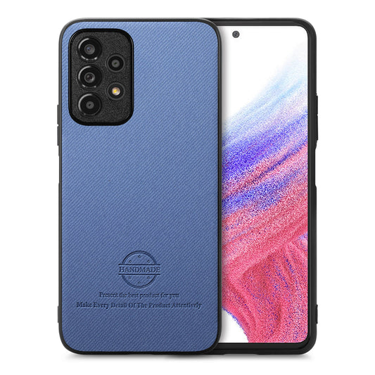 Samsung Galaxy A52 Case - Vegan Leather and Twill Fabric Skin with Anti-Scratch and Drop Protection Back Phone Case