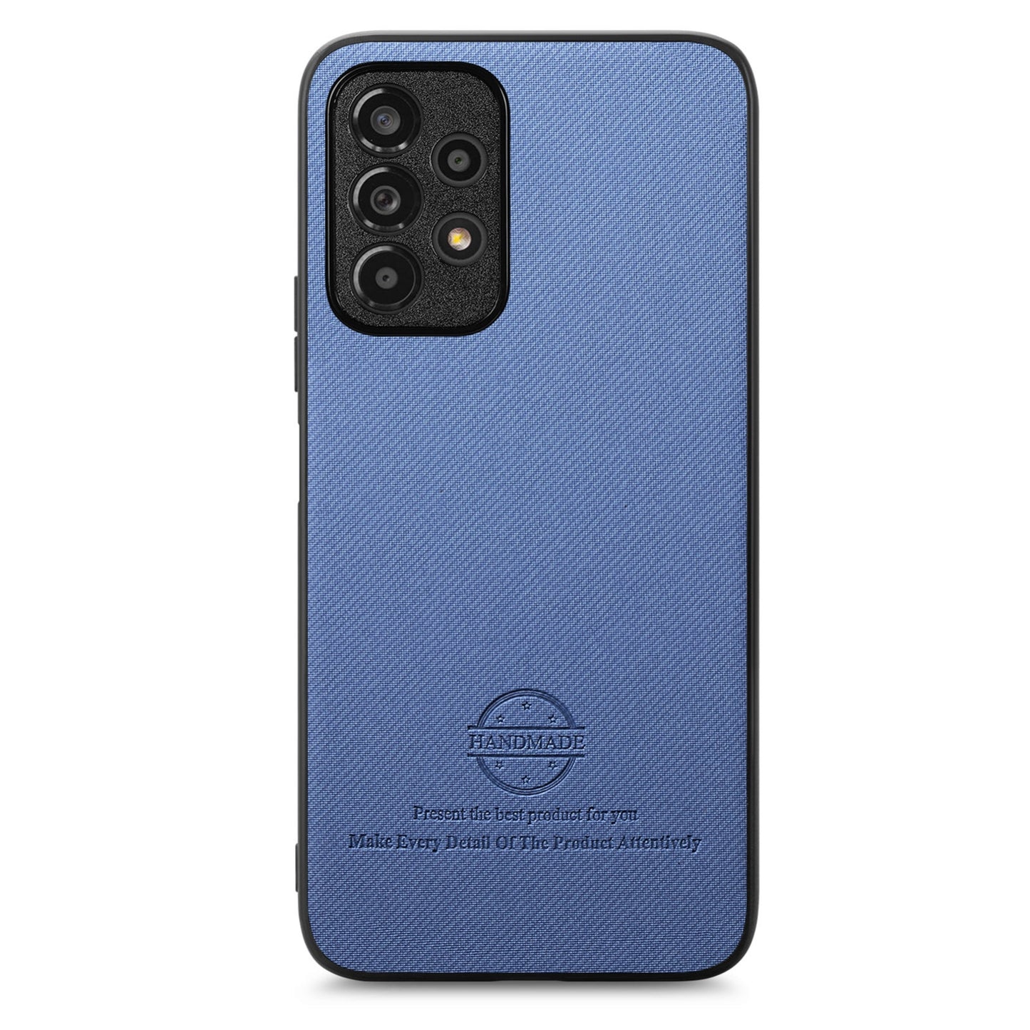 Samsung Galaxy A52 Case - Vegan Leather and Twill Fabric Skin with Anti-Scratch and Drop Protection Back Phone Case