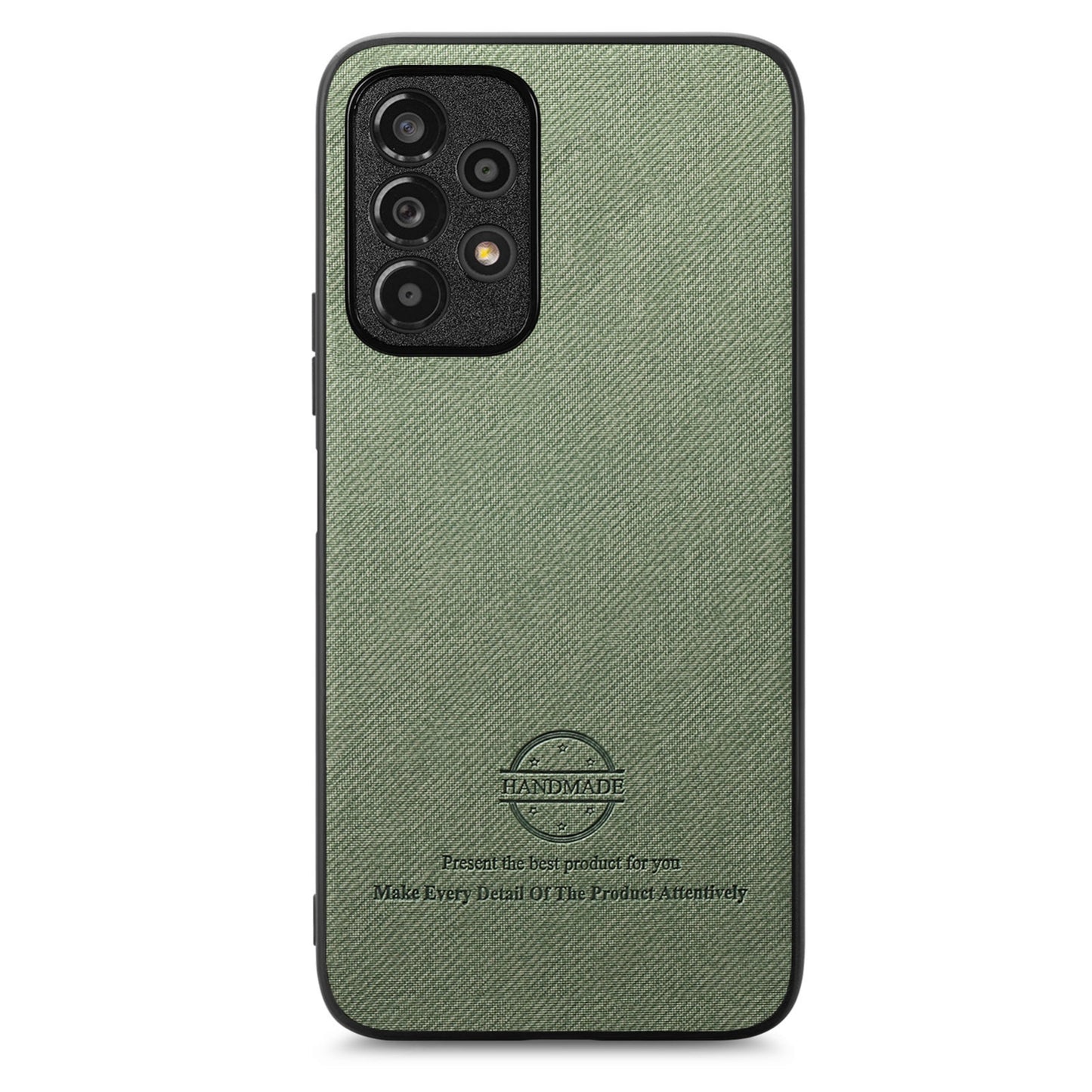 Samsung Galaxy A52 Case - Vegan Leather and Twill Fabric Skin with Anti-Scratch and Drop Protection Back Phone Case