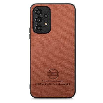 Samsung Galaxy A53 5G Case - Vegan Leather and Twill Fabric Skin with Anti-Scratch and Drop Protection Back Phone Case