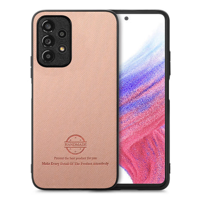 Samsung Galaxy A53 5G Case - Vegan Leather and Twill Fabric Skin with Anti-Scratch and Drop Protection Back Phone Case