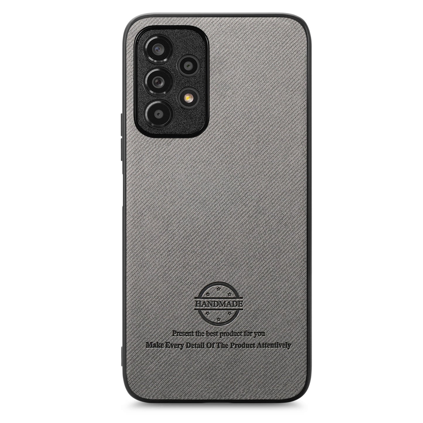 Samsung Galaxy A53 5G Case - Vegan Leather and Twill Fabric Skin with Anti-Scratch and Drop Protection Back Phone Case