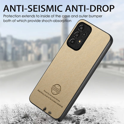 Samsung Galaxy A53 5G Case - Vegan Leather and Twill Fabric Skin with Anti-Scratch and Drop Protection Back Phone Case