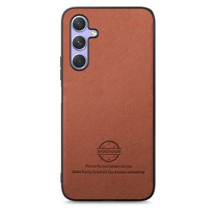Samsung Galaxy A54 5G Case - Vegan Leather and Twill Fabric Skin with Anti-Scratch and Drop Protection Back Phone Case