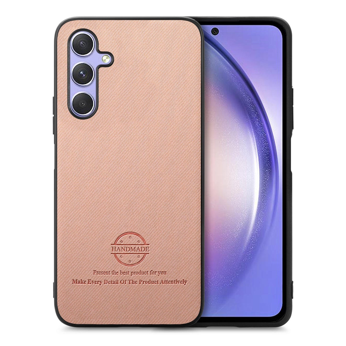 Samsung Galaxy A54 5G Case - Vegan Leather and Twill Fabric Skin with Anti-Scratch and Drop Protection Back Phone Case