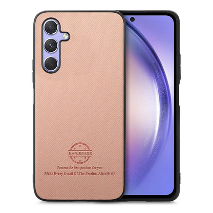 Samsung Galaxy A54 5G Case - Vegan Leather and Twill Fabric Skin with Anti-Scratch and Drop Protection Back Phone Case