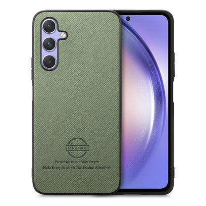 Samsung Galaxy A54 5G Case - Vegan Leather and Twill Fabric Skin with Anti-Scratch and Drop Protection Back Phone Case