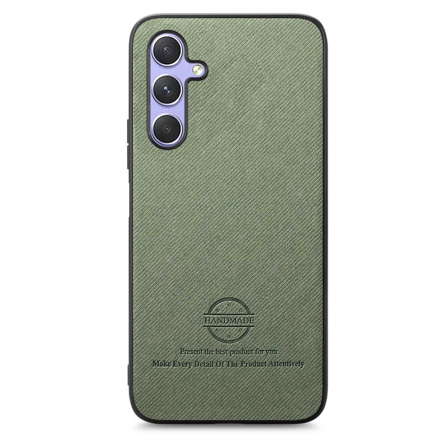 Samsung Galaxy A54 5G Case - Vegan Leather and Twill Fabric Skin with Anti-Scratch and Drop Protection Back Phone Case