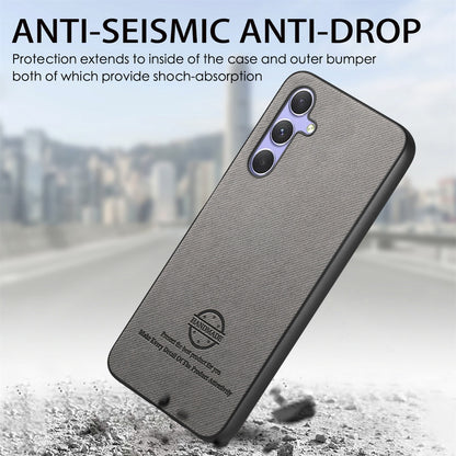 Samsung Galaxy A54 5G Case - Vegan Leather and Twill Fabric Skin with Anti-Scratch and Drop Protection Back Phone Case