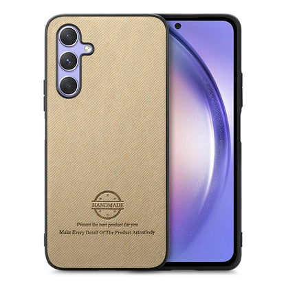 Samsung Galaxy A54 5G Case - Vegan Leather and Twill Fabric Skin with Anti-Scratch and Drop Protection Back Phone Case