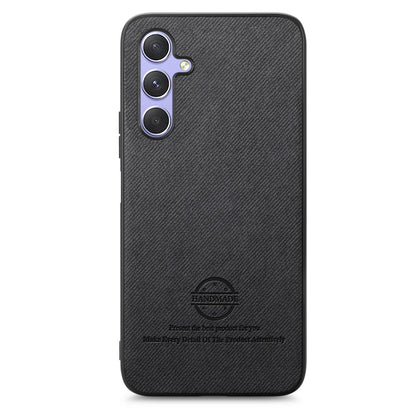 Samsung Galaxy A54 5G Case - Vegan Leather and Twill Fabric Skin with Anti-Scratch and Drop Protection Back Phone Case