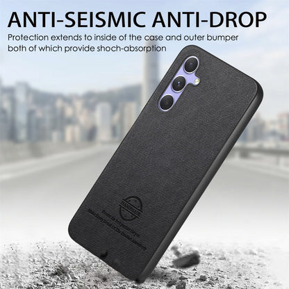 Samsung Galaxy A54 5G Case - Vegan Leather and Twill Fabric Skin with Anti-Scratch and Drop Protection Back Phone Case