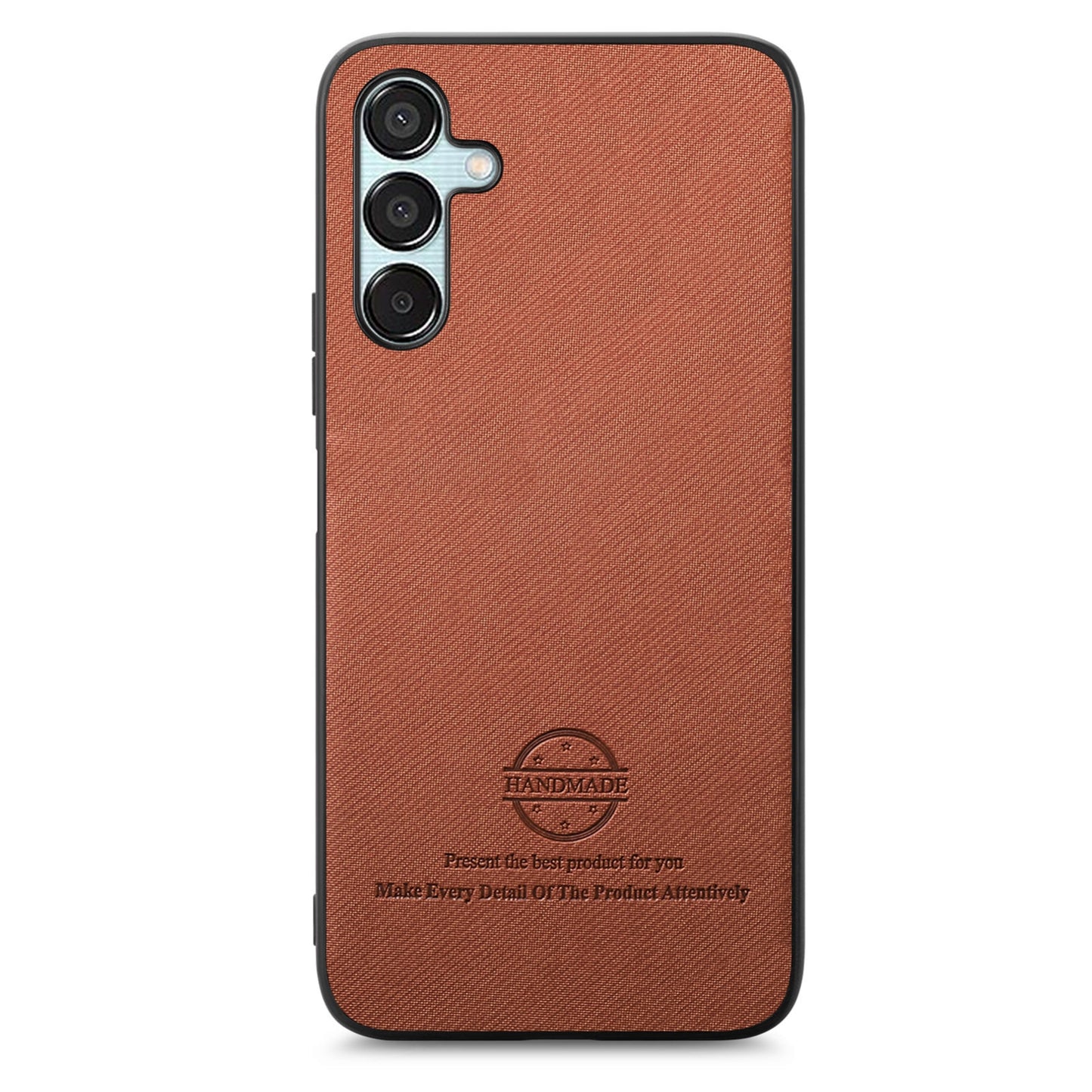 Samsung Galaxy A55 5G Case - Vegan Leather and Twill Fabric Skin with Anti-Scratch and Drop Protection Back Phone Case