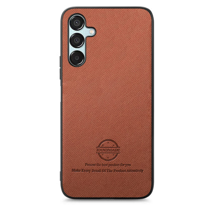 Samsung Galaxy A55 5G Case - Vegan Leather and Twill Fabric Skin with Anti-Scratch and Drop Protection Back Phone Case