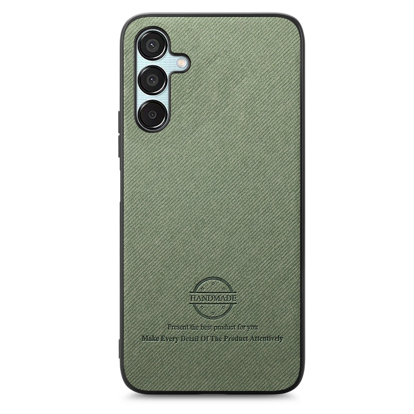 Samsung Galaxy A55 5G Case - Vegan Leather and Twill Fabric Skin with Anti-Scratch and Drop Protection Back Phone Case