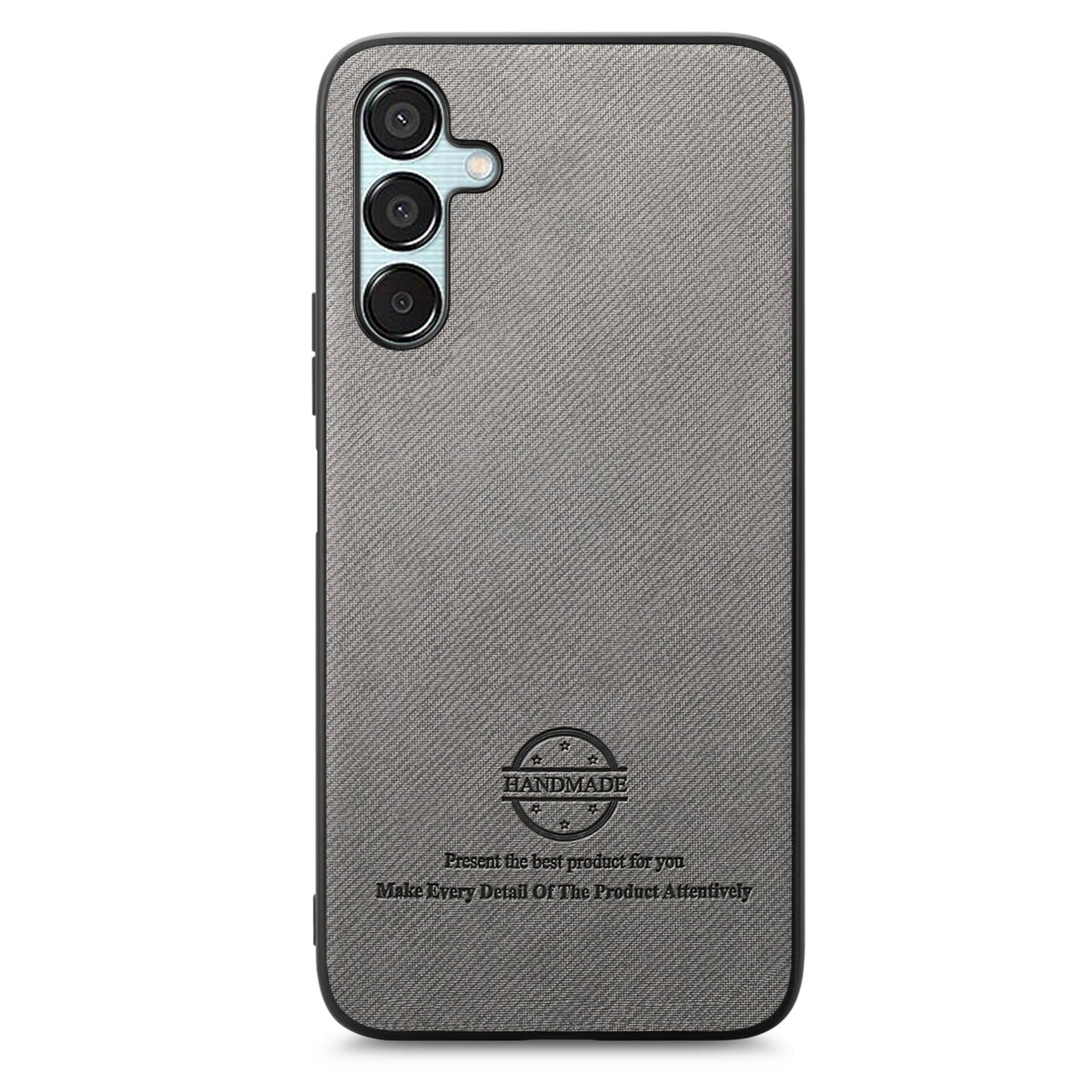 Samsung Galaxy A55 5G Case - Vegan Leather and Twill Fabric Skin with Anti-Scratch and Drop Protection Back Phone Case