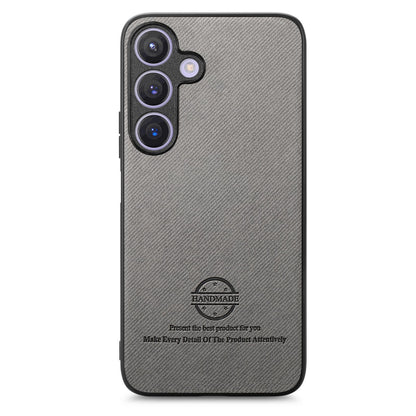 Samsung Galaxy S25 5G Case - Vegan Leather and Twill Fabric Skin with Anti-Scratch and Drop Protection Back Phone Case
