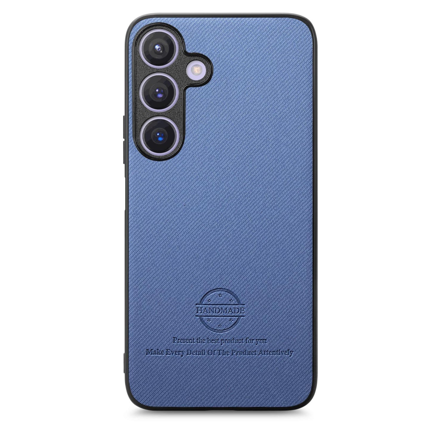 Samsung Galaxy S25+ 5G Case - Vegan Leather and Twill Fabric Skin with Anti-Scratch and Drop Protection Back Phone Case