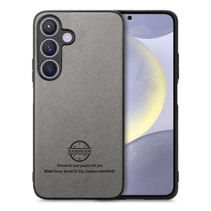 Samsung Galaxy S25+ 5G Case - Vegan Leather and Twill Fabric Skin with Anti-Scratch and Drop Protection Back Phone Case