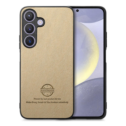 Samsung Galaxy S25+ 5G Case - Vegan Leather and Twill Fabric Skin with Anti-Scratch and Drop Protection Back Phone Case