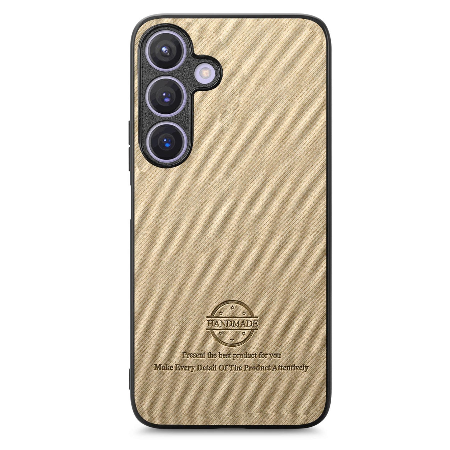 Samsung Galaxy S25+ 5G Case - Vegan Leather and Twill Fabric Skin with Anti-Scratch and Drop Protection Back Phone Case