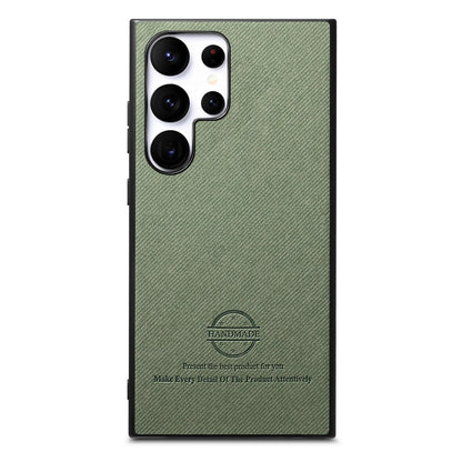 Samsung Galaxy S25 Ultra 5G Case - Vegan Leather and Twill Fabric Skin with Anti-Scratch and Drop Protection Back Phone Case