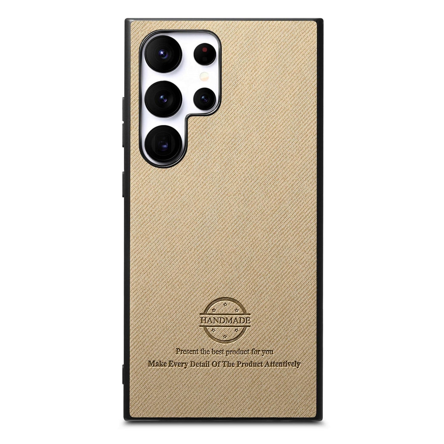 Samsung Galaxy S25 Ultra 5G Case - Vegan Leather and Twill Fabric Skin with Anti-Scratch and Drop Protection Back Phone Case