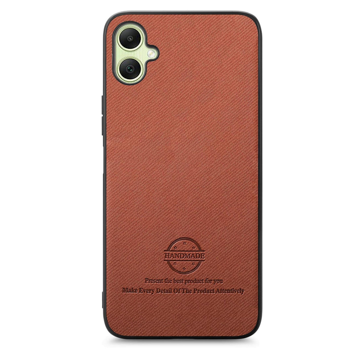Samsung Galaxy A06 Case - Vegan Leather and Twill Fabric Skin with Anti-Scratch and Drop Protection Back Phone Case