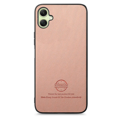 Samsung Galaxy A06 Case - Vegan Leather and Twill Fabric Skin with Anti-Scratch and Drop Protection Back Phone Case