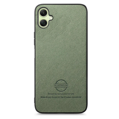 Samsung Galaxy A06 Case - Vegan Leather and Twill Fabric Skin with Anti-Scratch and Drop Protection Back Phone Case