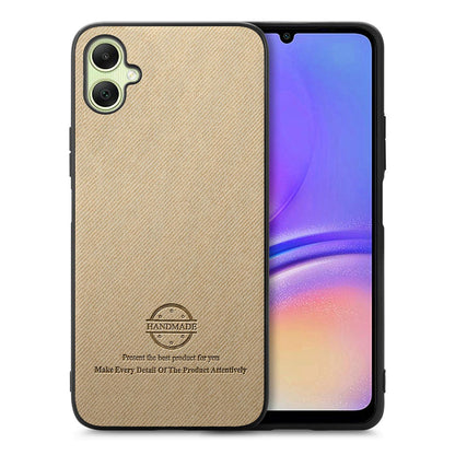 Samsung Galaxy A06 Case - Vegan Leather and Twill Fabric Skin with Anti-Scratch and Drop Protection Back Phone Case