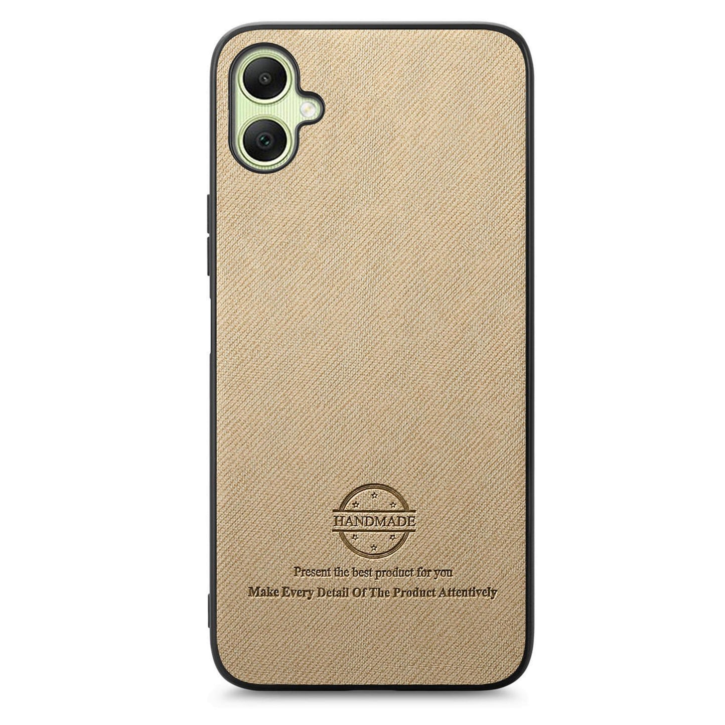 Samsung Galaxy A06 Case - Vegan Leather and Twill Fabric Skin with Anti-Scratch and Drop Protection Back Phone Case